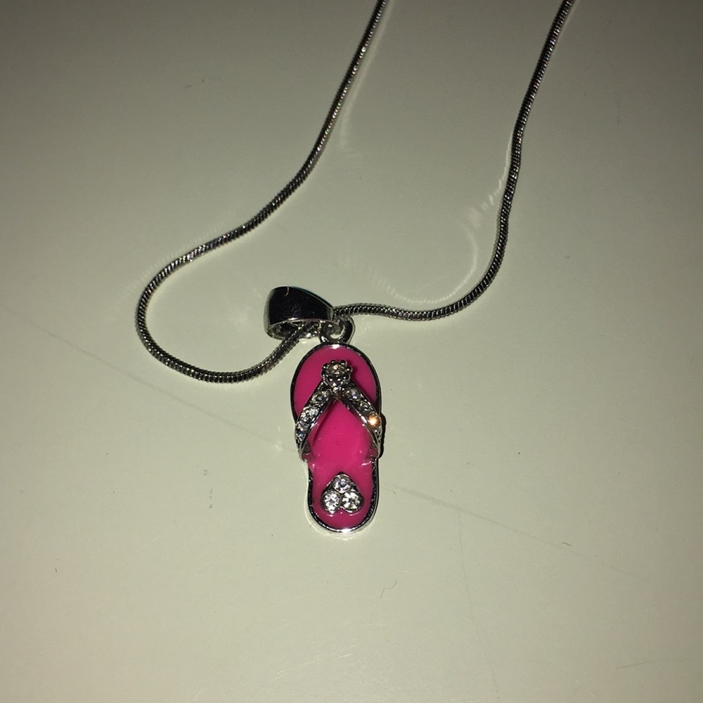 Pink Flip Flop Necklace